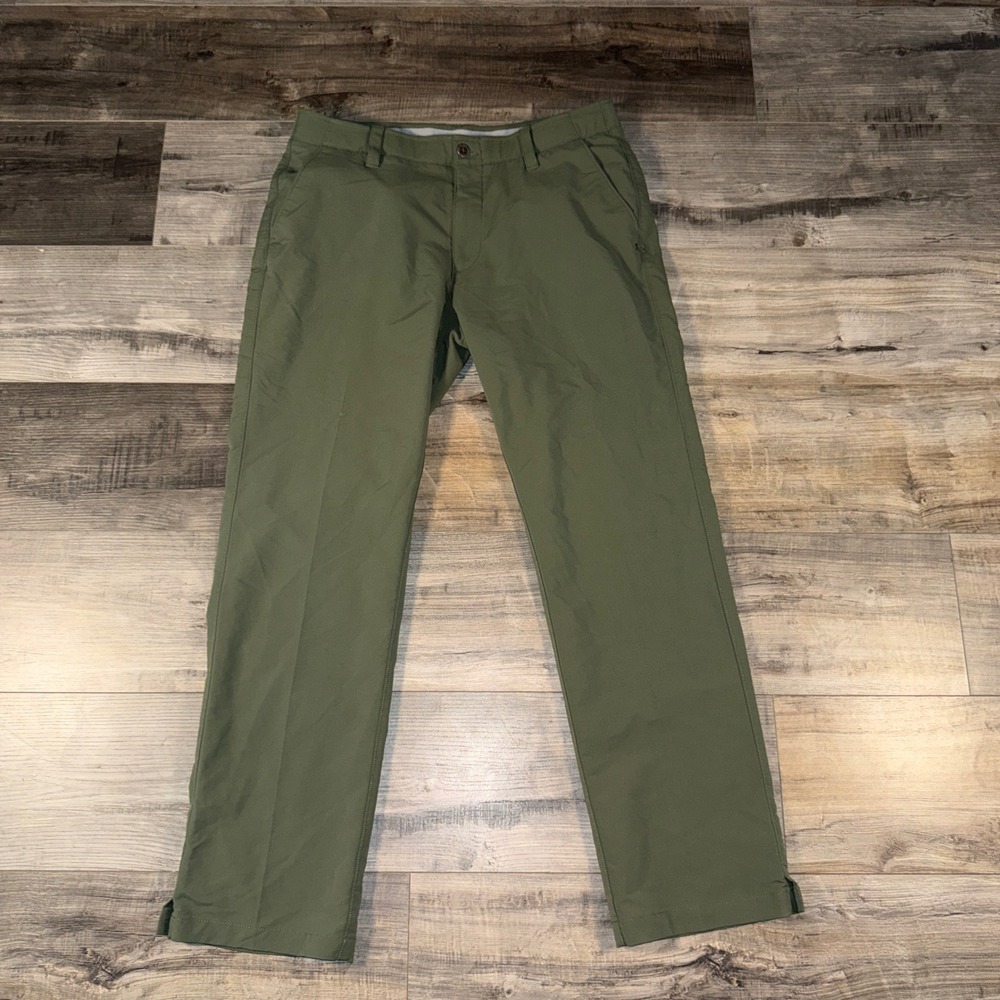 Under Armour Golf Pants Men's 36x32 Green Stretch Performance Straight Chino - Picture 2 of 6
